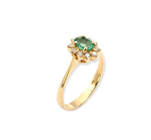 Load image into Gallery viewer, 18K solid gold Ring with Diamonds brilliant cut ,solitaire, engagement ring, cocktail ring ,natural stones

