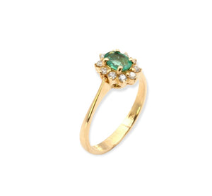 18K solid gold Ring with Diamonds brilliant cut ,solitaire, engagement ring, cocktail ring ,natural stones
