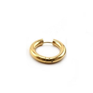 Stainless Steel Hoops Earrings waterproof with 24K Gold Plated  Or 24K White Gold Plated