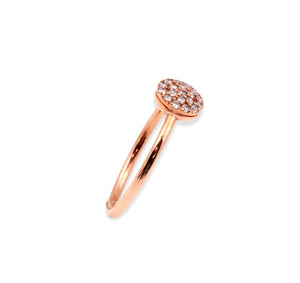 18K solid rose gold with Diamonds brilliant cut Ring