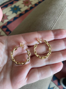 925 sterling silver hoops earrings with 24k gold plated 2.8cm