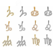 Load image into Gallery viewer, 925 sterling silver zodiac pendant with 24k gold plated, zodiac necklace ,charm zodiac
