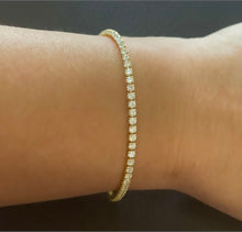 Load image into Gallery viewer, 925 sterling silver tennis  bracelet  with zircon and 24k gold plated
